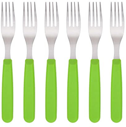 GRÄWE Tafelgabeln, 6 Stück, Edelstahl, bunte Griffe grün