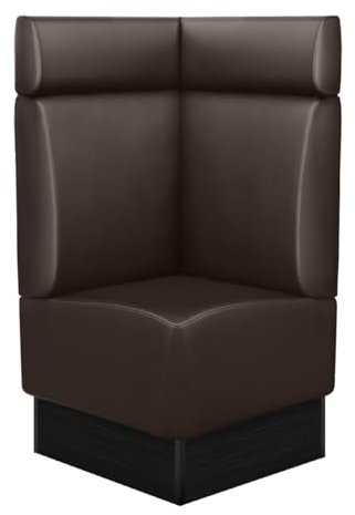 GGMMÖBEL Denver | Gastro Eckbank | B:H 64 x 128 cm | Braun | Glatt | Kunstleder | Sitzhöhe: 48cm