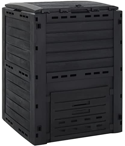 vidaXL Gartenkomposter Schwarz 280 L Polypropylen, Garten Komposter, Komposttopf, Trommel-Komposter, Kompostbehälter, Trommelkomposter