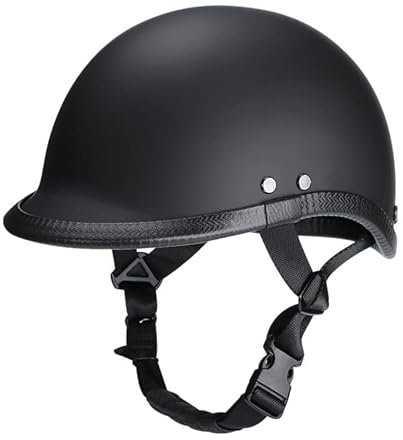qloijnv Stile Vintage Casco da Motociclista Aperto Caschi da Moto Mezzo Casco Portatile Jet Casco Scodella Omologato ECE per Scooter Ciclomotore Cruiser Adulto