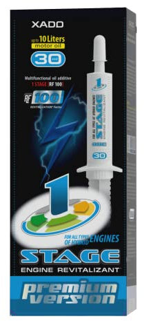 XADO Motoröl Additiv Stage 1 für Hybridmotoren mit Revitalizant - Öl Additiv zur Ölverlust Stop und Motor Schutz - Anti-Verschleiss Motor- Behandlungs-Ölzusatz, Motoröl Additive - Spritze 30 ml