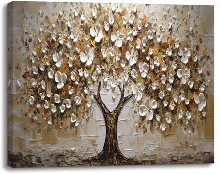 Piy Painting Tableau sur Toile Abstraite - Arbre Tableaux Modernes - Impression sur Toile - Image sur Toile - 40x30cm - Decoration Murale - avec cadre - Décor de cuisine de chambre, bar, bureau