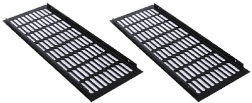2 piezas de cubierta de rejilla de ventilación, 150mm x 400mm, cubierta de rejilla de ventilación de aleación de aluminio negro, rejilla de ventilación transpirable para armario de cocina y