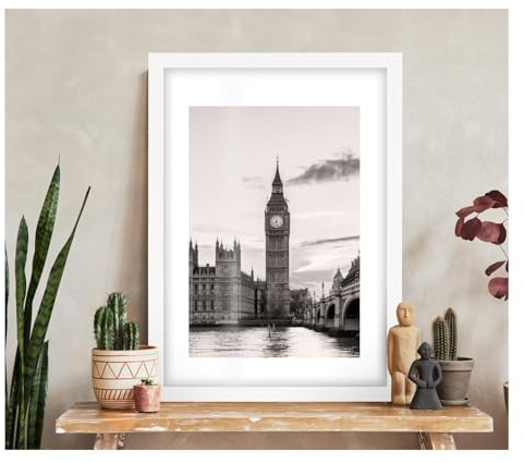 Pix FRAMES Bilderrahmen 29,7x42 cm (A3) - Holz Fotorahmen - Weiß | Holzbilderrahmen mit Plexiglas - Bilderrahmen Holz zum Aufhängen - Wooden Picture Frame - Photo Frame zum Aufstellen