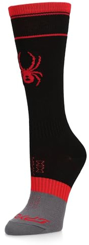 Spyder Boy's Youth Bug Liner Ski Socks, Black, Small