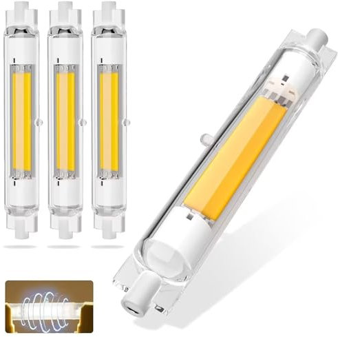 R7S LED 118mm Dimmbar 30W, R7S LED COB Glühbirne Kaltweiß 6000K, 3000LM kein Flackern, 30W LED COB 118mm Lampen Ersatz für 200W 300W Halogenlampen, 360°Strahlbeleuchtung, LED Leuchtmittel, 4er Pack