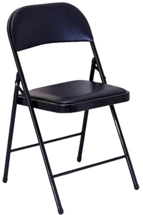 beaka Sgabello Con Schienale Pieghevole, Sedia Pieghevole Imbottita Paris In Ecopelle Per Casa, Ufficio, Sala Da Pranzo,Non Occupa Spazio/Economico, Portata 300Lbs (Color : Black PU, Size : 4pcs)