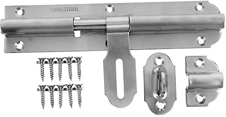 HEMOTON 1 Juego Pasador De Acero Inoxidable Pestillos De Puertas Interiores Perno De Barril De Acero Inoxidable Pestillo De Seguridad De La Puerta Deslizar Hardware Cerradura De La Puerta