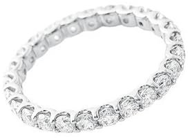 Wycian Verlobungsring Damen Infinity, Verlobungsring Platin 9 Karat Weißgold Größe 52 (16.6) Moissanit Rundschliff Weiß Personalisiert Für Verlobung