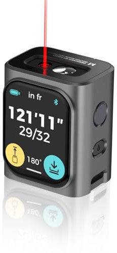 HOZO M-Cube Laser Measuring Tool,164ft/50m,±1/16 inch Accuracy,Rechargeable Modular Laser Distance Meter for Area,Volume,Pythagorean,Big Number LCD Display | Digital Bubble Level | Bluetooth App