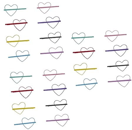 FRCOLOR 24paare Bunte Haarklammern Herzform Umweltfreundliche Haarspangen Für Mädchen Für Geburtstagsfeiern Weihnachten Und Alltag