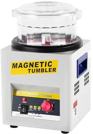 Lakenbroade Lucidatrice Magnetica per Gioielli, lucidatrice a Tamburo, 2000 Giri/min, capacità 600 g, lucidatrice Magnetica per Gioielli, Controllo del Tempo da 1 a 60 Minuti per Gioielli