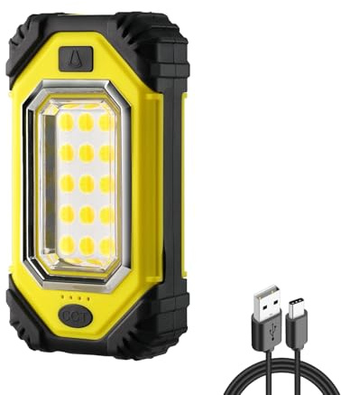 Napatyre LED Rechargeable Work Light, 8000mAh Battery Portable Floodlight with Magnets & Hanging Hook, 6 Modes LED Spotlight for Car Repairing Job Site Lighting and Emergency