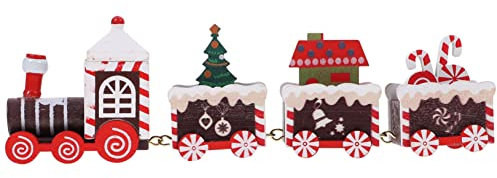 Amosfun Weihnachtsbaum Tischplatte Weihnachten Zug Spielzeug Holz Dekorationen Innen Ornament