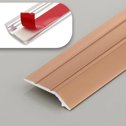 Bodenübergangsleiste, Selbstklebende Metallkanten-Abdeckleiste, Flexible Schwellenleiste, 90 cm Lange Übergangsleiste Für Teppich Fliesen, Farbe: