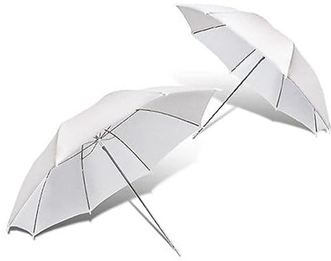 Angoily 2St Fotostudio Diffusor Regenschirme reversibel UV Flash-Regenschirm Metallstecker Weiß