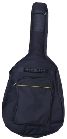 VINTORKY Gitarrenkoffer Mit Doppelgurt Gitarrentasche Für Folk-akustikgitarre Mit Kleiner Vordertasche Und Ergonomischem Griff Schwarz