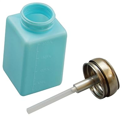 SAFIGLE Anti Statische 200ml Pumpflasche aus Kunststoff mit Edelstahl Deckel Wiederbefüllbarer Nagellackentferner Spender für Nagelpflege und Make Up Anwendung in Blau