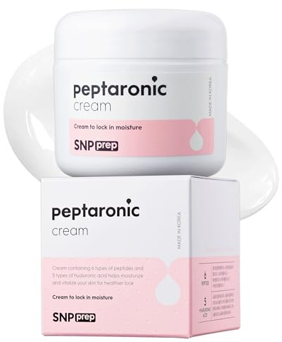 Crema Facial SNP Prep Peptaronic – Hidratante todo-en-uno coreano con 6 péptidos y 5 tipos de ácido hialurónico para hidratación profunda, elasticidad, equilibrio de aceite y agua, 55ml