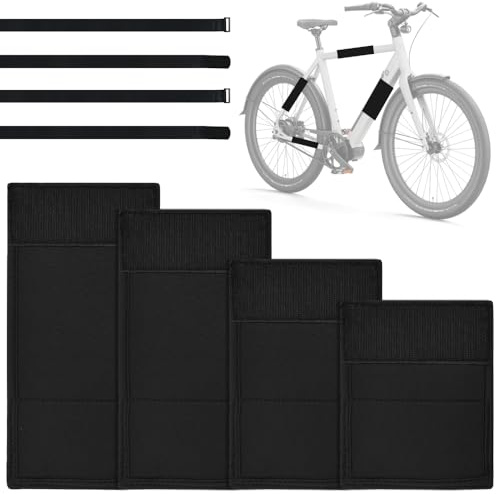 Huucozn 4 Pezzi Protezione per Telaio per Bicicletta con 3 Cinghie per Portabiciclette Protezione per il Trasporto per Bicicletta in Neoprene Accessori per Biciclette Protezione per Tutti i Portabici