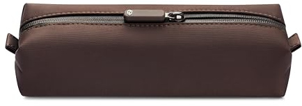 Comfyable Kleine Kulturtasche für Herren, schmale Mini-Zahnbürsten-Tasche, Dopp-Set, Elektronik, Technik, Fitnessstudio, wasserabweisend, Essential-Organizer, Braun