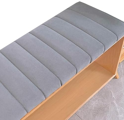 Generisch Bankkissen Bankauflage Stuhlkissen für Fensterbank, Waschbar Abnehmbarem Gartenbankauflage rutschfeste Bankpolster Schaukel Sitzkissen für drinnen und draußen,Grau,90x50cm