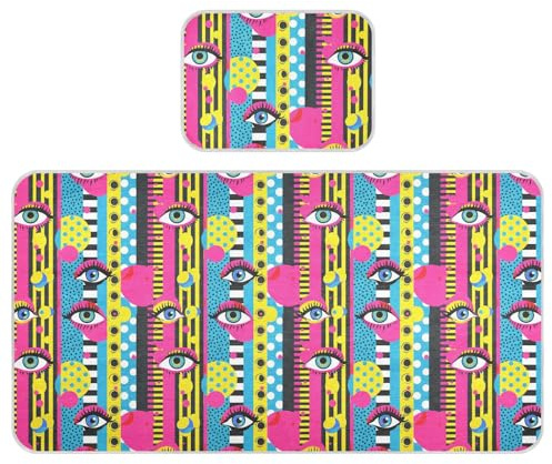 Graffiti Pop Art Eyes - Colchón refrescante para bebé pequeño, 28 x 52 pulgadas, almohadilla de cama absorbente para niños