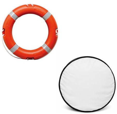 Kit Salvagente Anulare con Copri Salvagente in Tessuto per Barca e Gommone Omologato e Obbligatorio