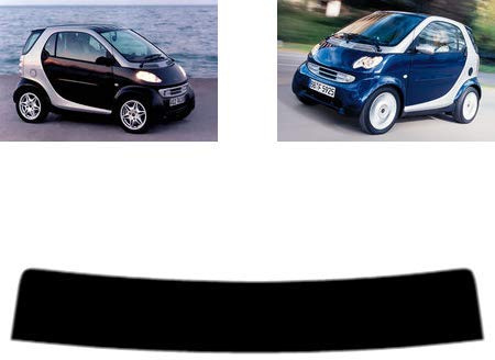 Sonnenblendstreifen für-Smart City Coupe 3-Türen 1998-2006 Passgenaue Tönungsfolie (05% Tiefschwarz)