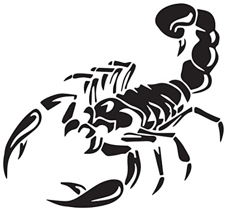 NBFU Animal Scorpion Tribal Tattoo 1 (Black) (Set Of 2) Premium Waterproof Vinyl Decal Stickers For Laptop Phone Accessory Helmet Car Window Bumper Mug Tuber Cup Door Wall Decoration