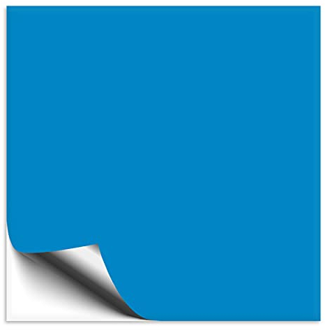 100 Stück Fliesenaufkleber hellblau 15x15 cm matt, Klebefolie für Fliesen in Küche & Bad, Fliesen einfach überkleben mit selbstklebender Fliesenfolie