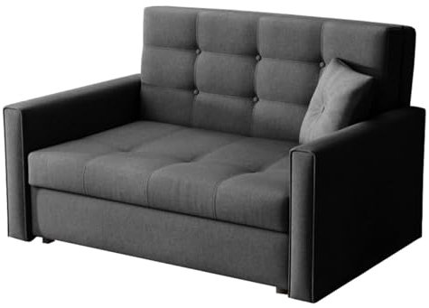 Mirjan24 Sofa Viva II Lux mit Schlaffunktion, Bettsofa, 2 Sitzer Polstersofa mit Bettkasten inkl. Kissen, Schlafsofa Sofagarnitur, Wohnlandschaft, Farbauswahl (Tatum 283)