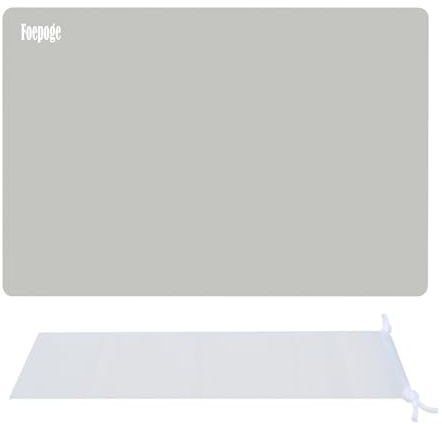 Foepoge Silikonmatte Groß 60x40 cm Weit Bastelmatte für Resin Gießharz | Hitzebeständig Arbeitsmatte Silikon Unterlage für Epoxidharz Handwerk Schmuck Guss , Tischset , Platzset , Tischmatte , Grau