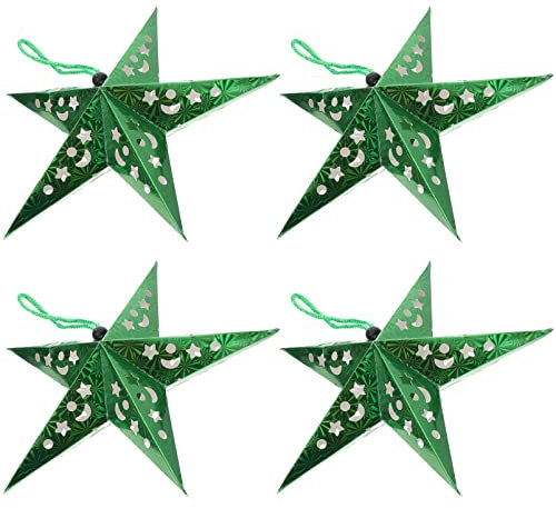 Beaupretty 4sätze Weihnachtliche Papierstern-hängelampe Teiliges Batterie Für Festliche Dekoration