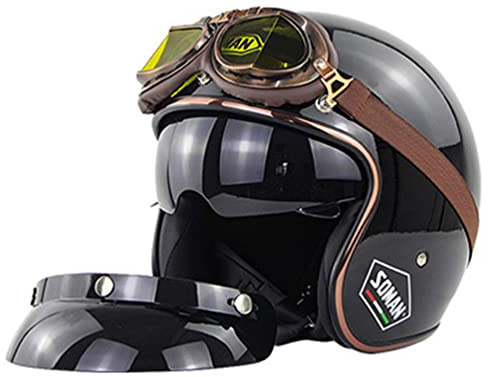 Motorradhelm mit offenem Gesicht und Schutzbrille MTB-Integralhelme und Schutzbrillen Motocross-Helme Helmüberzug Radfahren DOT ECE Casque Moto Jet helme