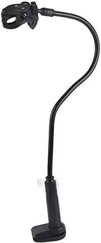 lyrlody Supporto per Asciugacapelli, Plastica e Lega di Alluminio, 360 Gradi Girevole, con Morsetto, Nero, 78x8x5,5 cm