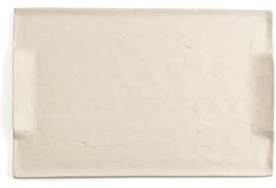 Quid Bandeja Rectangular Cerámica Mineral Gres de Gres 35 x 23cm | Beige, Gres, forma rectangular, acabado texturizado, 35 x 23cm