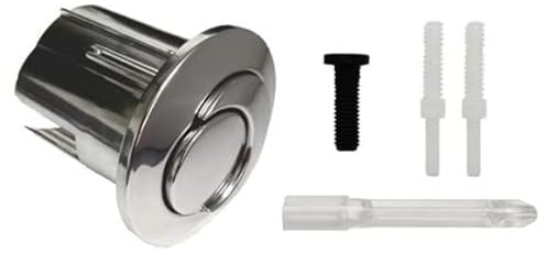 Doble pulsador corto estilo D2D. Botón de doble lavado Cisterna ROCA 822043001 D2D, media luna, varilla roscable y alcance corto AH0001800R. Color Cromo.