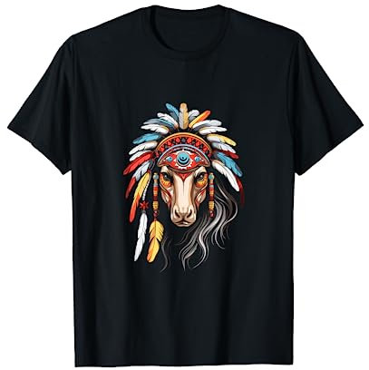Pferd Indianer Kopfschmuck Feder Stammespferde T-Shirt
