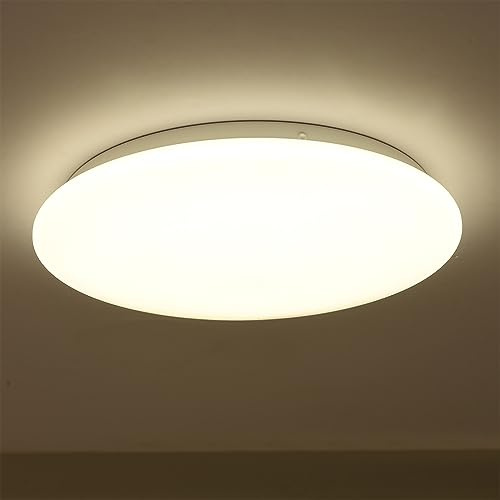 TEKLED® Moonlight Flush Ceiling Light | Non-Yellowing PMMA Cover | Modern Ceiling Light Fitting | 12W 900LM 3000K 4000K 6500K | for Offices Classrooms Bedrooms Bathrooms Kitchens (4000K Cool White)