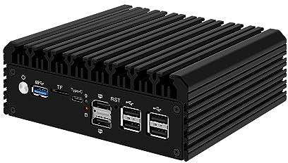 HUNSN Micro Firewall Appliance, Mini PC, VPN, Router PC, Intel Alder Lake-N 12th Gen N100, RJ45, 6 x 2.5GbE I226-V, 2 x HDMI2.1, TF, Type-C, Barebone, NO RAM, NO Storage, NO System