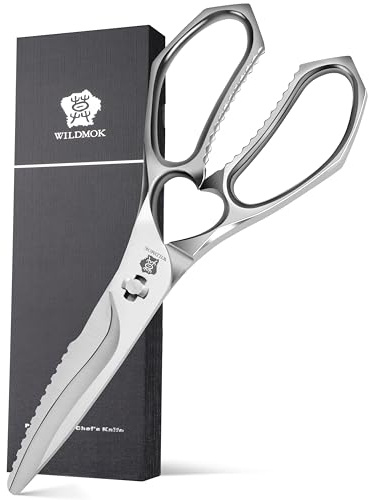 WILDMOK Forbici da Cucina Pesanti 22,3 CM – Cesoie da Cucina Multifunzione in Acciaio Inossidabile, Forbici da Cucina Multiuso Ultra Affilate con Lama Staccabile