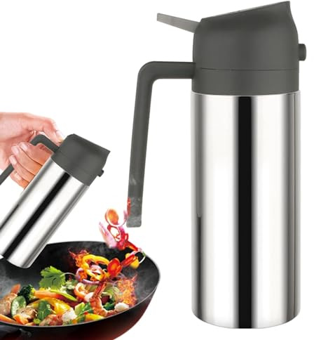 Spruzzatore olio per cucinare, distributore di olio multiuso, spruzzatore di olio d'oliva in acciaio inox 304 per cucinare, design portatile e sottile per spruzzare e versare utensili da cucina per