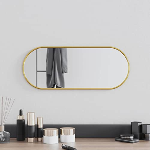 ShGaxin Wandspiegel Golden 50x20 cm Oval, Wall Mirror, Spiegel Schlafzimmer, Garderobenspiegel, Spiegel Schmal, Badspiegel, Kosmetikspiegel, Dekorative Spiegel