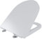 Sedile WC Copriwater Tavoletta UNIVERSALE Rapido Montaggio Con Soft Close Chiusura Ammortizzata Adatta Per Tutti i WC Standard Facile Da Pulire In Plastica Antibatterica 458 x 361 Mm Bianco (Forma D)