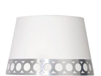 Pantalla de mesa Dalia E14 blanco/plata (Ø25x20x15cm)