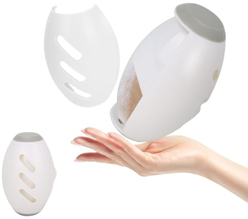 Fiohiros Reusable Lint Roller, Pet Hair Remover, Sticky Roller Washable, Portable, Silicone, White