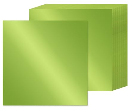 Grünes Spiegelkartonpapier, 30 x 30 cm, 15 Blatt, metallisches reflektierendes Papier, 250 g/m², Folienkarton, glänzend, für Bastelarbeiten, Scrapbooking, Kartenherstellung, Einladungen