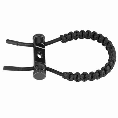 QANYEGN Élingue de Poignet à Arc, Corde de Poignet Composite, Corde de Poignet réglable Cordon de Sangle tressé en Polyester (Noir)