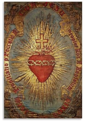 PANTTING Stampa artistica da parete su tela con il Sacro Cuore di Gesù, decorazione per la casa, per camera da letto e soggiorno, 30 x 45 cm, senza cornice